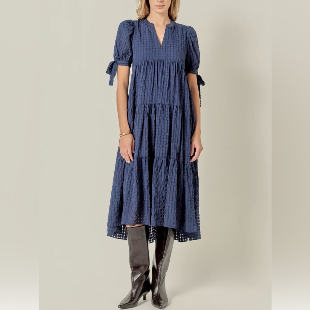English Factory Navy Midi Dress